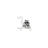 Letter N Teddy Bear Kids Bead .925 Sterling Silver Antiqued Reflection Beads