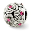 Pink Crystals from Swarovski Flower Bead .925 Sterling Silver Reflection Beads