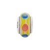 Yellow Hand Blown Glass Kids Bead .925 Sterling Silver Antiqued Reflection Beads