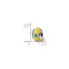 Yellow Hand Blown Glass Kids Bead .925 Sterling Silver Antiqued Reflection Beads