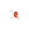 Orange Hand Blown Glass Kids Bead .925 Sterling Silver Antiqued Reflection Beads