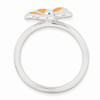 Sterling Silver Stackable Expressions Orange Enameled Flower Ring Sizes 5 to 10