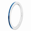 Sterling Silver Stackable Expressions Blue Enameled 1.5mm Ring Sizes 5 to 10