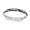 Sterling Silver Stackable Expressions Black Enamel Swirl Design Ring Sz 5 to 10