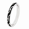 Sterling Silver Stackable Expressions Black Enamel Swirl Design Ring Sz 5 to 10