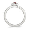 Sterling Silver Stackable Expressions Garnet Heart Ring Sizes 5 to 10