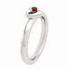 Sterling Silver Stackable Expressions Garnet Heart Ring Sizes 5 to 10