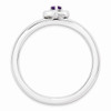 Sterling Silver Stackable Expressions Amethyst Heart Ring Sizes 5 to 10
