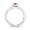 Sterling Silver Stackable Expressions Created Ruby Heart Ring Sizes 5 to 10