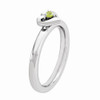 Sterling Silver Stackable Expressions Peridot Heart Ring Sizes 5 to 10