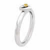 Sterling Silver Stackable Expressions Citrine Heart Ring Sizes 5 to 10
