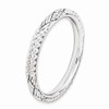 Sterling Silver Stackable Expressions Rhodium Plated Patterned Ring Size 5 to 10