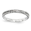 Sterling Silver Stackable Expressions Antiqued Patterned Ring Sizes 5 to 10