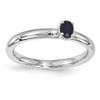 Sterling Silver Stackable Expression Created Sapphire Single Stone Ring Sz 5-10