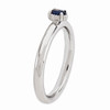 Sterling Silver Stackable Expression Created Sapphire Single Stone Ring Sz 5-10