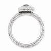 Sterling Silver Stackable Expressions Ruthenium Plated Oval Ring Sizes 5 to 10