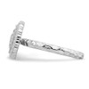 Sterling Silver Stackable Expressions Rhodium Plated Oval Ring Sizes 5 to 10