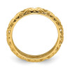 Sterling Silver Stackable Expressions Gold Plated Carved Ring Sizes 5 to 10