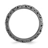 Sterling Silver Stackable Expressions Black Plated Carved Ring Sizes 5 to 10