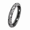 Sterling Silver Stackable Expressions Black Plated Carved Ring Sizes 5 to 10