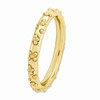 Sterling Silver Stackable Expressions Gold Plated Textured Ring Sizes 5 to 10