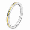 Sterling Silver Stackable Expressions Gold Plated Channeled Ring Sizes 5 to 10