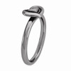 Sterling Silver Stackable Expressions Black Plated Heart Ring Sizes 5 to 10