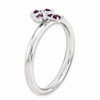 Sterling Silver Stackable Expressions Rhodiumed Amethyst Cross Ring Size 5 to 10