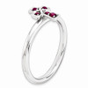 Sterling Silver Stackable Expressions Created Ruby Cross Ring Sizes 5 to 10