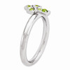 Sterling Silver Stackable Expressions Rhodiumed Peridot Cross Ring Sizes 5 to 10