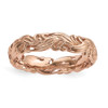 Sterling Silver Stackable Expressions Rose Plated Swirl Carved Band Size 5 to 10