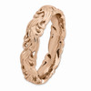 Sterling Silver Stackable Expressions Rose Plated Swirl Carved Band Size 5 to 10