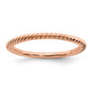 Sterling Silver Stackable Expressions Rose Plated Tight Twisted Ring Sz 5 to 10