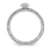 Sterling Silver Stackable Expressions Diamond Braided Heart Ring Sizes 5 to 10