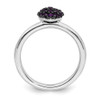 Sterling Silver Stackable Expressions Cluster Amethyst Heart Ring Sizes 5 to 10
