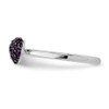 Sterling Silver Stackable Expressions Cluster Amethyst Heart Ring Sizes 5 to 10