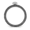 Sterling Silver Stackable Expressions Black Plated Diamond Heart Ring Sz 5 to 10