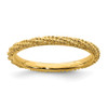 Sterling Silver Stackable Expressions Yellow Gold Plated Twist Ring Size 5 to 10