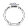 Sterling Silver Stackable Expressions Blue Topaz Starfish Ring Sizes 5 to 10