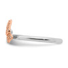 Sterling Silver Stackable Expressions Rose Gold Tone Diamond Butterfly Sz 5-10