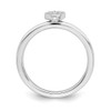 Sterling Silver Stackable Expressions Polished Diamond Heart Ring Sizes 5 to 10