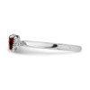 Sterling Silver Stackable Expressions Garnet & Diamond Hearts Ring Sizes 5 to 10