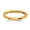 Sterling Silver Stackable Expressions Gold Plated Patterned Cable Ring Sz 5 - 10