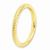 Sterling Silver Stackable Expressions Gold Plated Patterned Cable Ring Sz 5 - 10