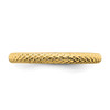 Sterling Silver Stackable Expressions Gold Plated Patterned Cable Ring Sz 5 - 10