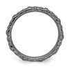 Sterling Silver Stackable Expression Black Plated Nugget Cable Ring Size 5 to 10