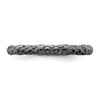 Sterling Silver Stackable Expression Black Plated Nugget Cable Ring Size 5 to 10