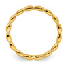Sterling Silver Stackable Expressions Gold Plated Rice Pattern Ring Size 5 to 10