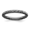 Sterling Silver Stackable Expressions Black Plated Hammered Ring Sizes 5 to 10