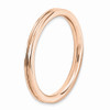 Sterling Silver Stackable Expressions Rose Plated Grooved Ring Sizes 5 to 10